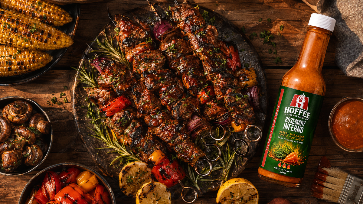 Rosemary Inferno BBQ Steak Skewers